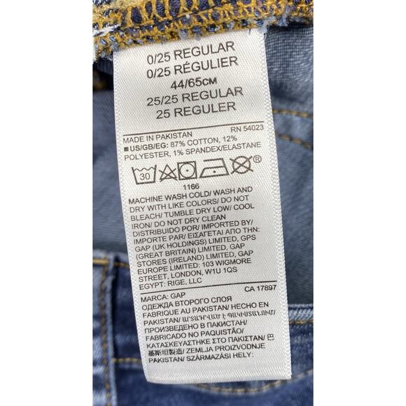 Gap 1969 Womens 0/25 Blue Denim True Skinny Curvy Cropped Ankle Jeggings Stretch - Picture 7 of 11